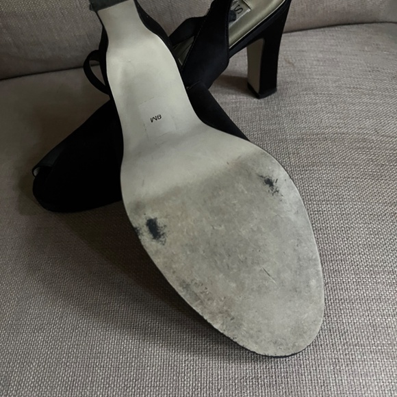 Sam & Libby Erica Black Satin Open Toe Sling Back - 9M - Picture 3 of 3